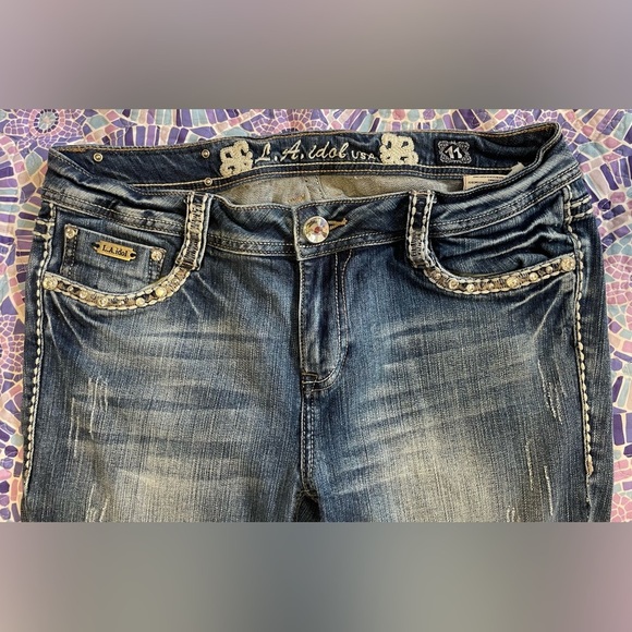 L.A. Idol USA Rhinestone Pocket Jeans - Picture 6 of 7